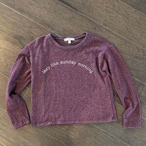 Mauve Crewneck Top with Script Label